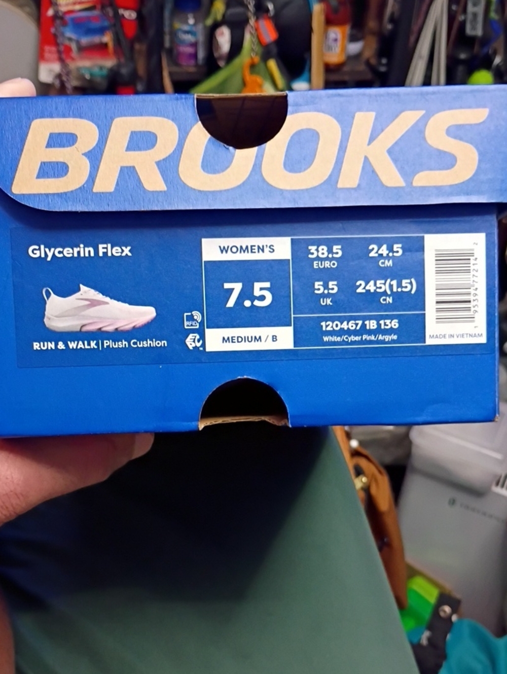 Brooks Glycerin Flex Women's Running Shoes — White with Pink Accents - Picture 2 of 8